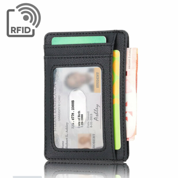 超薄 RFID安全防盜皮卡套錢包防盜信用皮卡套